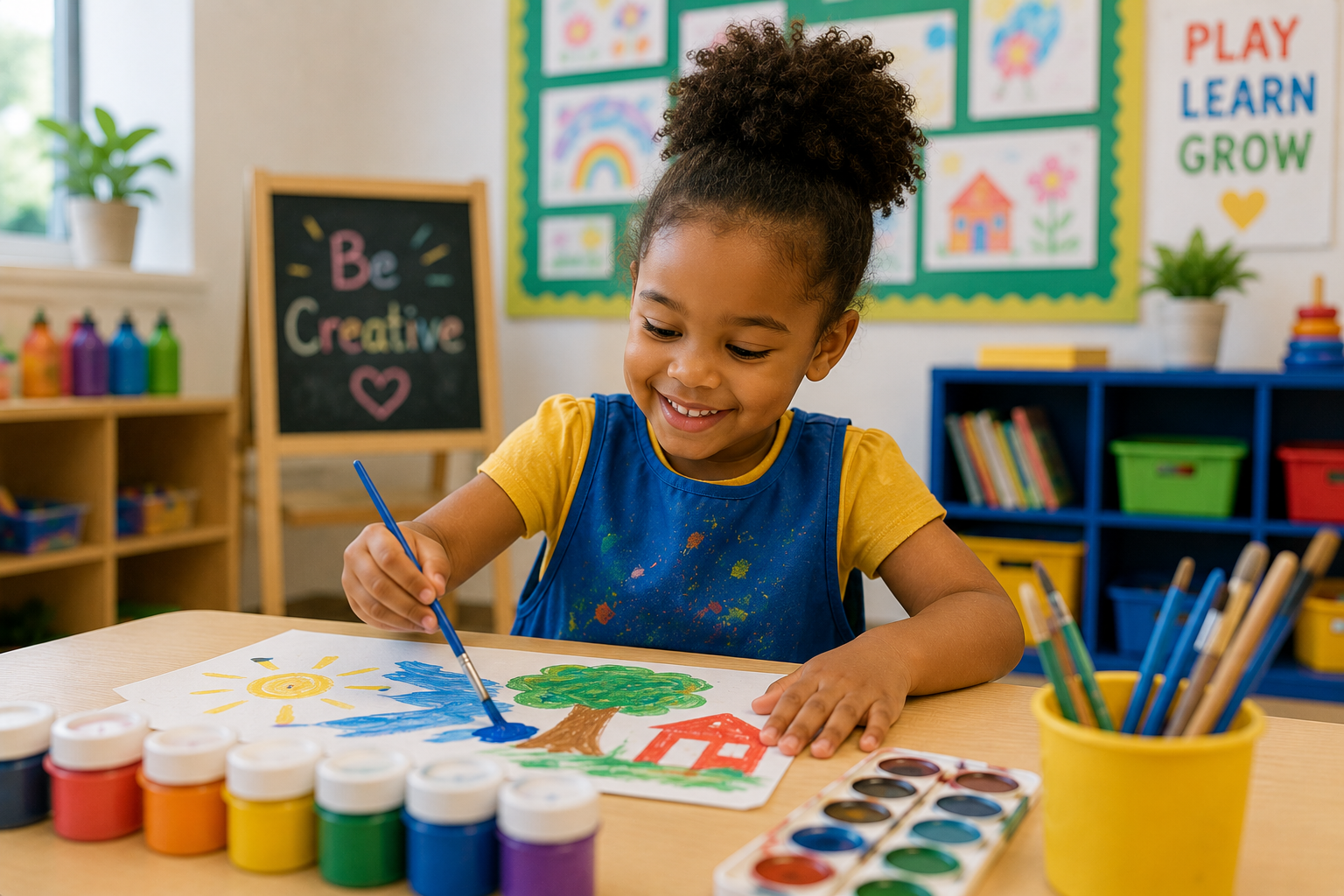 Child participating in a creative Saturday activity